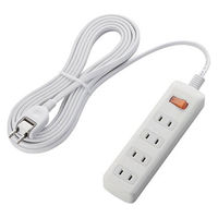 延長コード 電源タップ コンセント 5m 2ピン 4個口 一括スイッチ 雷ガード 白 T-K3A-2450WH エレコム 1個