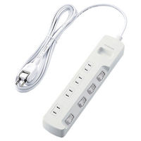 延長コード 電源タップ コンセント 2.5m 2ピン 4個口 個別スイッチ 雷ガード 白 T-K5A-2425WH エレコム 1個