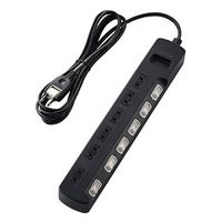 延長コード 電源タップ コンセント 2.5m 2ピン 6個口 個別スイッチ 雷ガード 黒 T-K5A-2625BK エレコム 1個