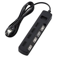 延長コード 電源タップ 2.5m 2ピン 4個口 個別スイッチ 雷ガード ほこり防止 黒 T-K6A-2425BK エレコム 1個