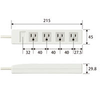 延長コード 電源タップ コンセント 5m 3ピン 4個口 RoHS指令準拠 白 T-T01-3450WH/RS エレコム 1個（直送品）