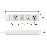 延長コード 電源タップ コンセント 2.5m 3ピン 4個口 RoHS指令準拠 白 T-T1A-3425WH エレコム 1個（直送品）