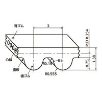 鍋屋バイテック(NBK) タイミングベルト 182-2GT-6 1個（直送品）