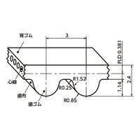鍋屋バイテック(NBK) タイミングベルト 210-3GT-6 1個（直送品）
