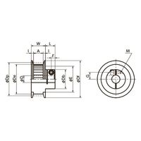 鍋屋バイテック(NBK) タイミングプーリー P60-3GT-BLP-6C-20 1個（直送品）