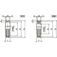 鍋屋バイテック(NBK) プーリー 標準ロープシーブ D/d＝14 RS14-9-132-1 1個（直送品）