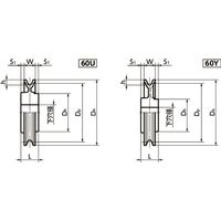 鍋屋バイテック(NBK) プーリー 標準ロープシーブ D/d＝20 RS20-10-200-1 1個（直送品）