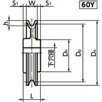 鍋屋バイテック(NBK) プーリー 標準ロープシーブ D/d＝25 RS25-12.5-315-1 1個（直送品）