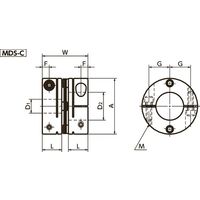 鍋屋バイテック(NBK) フレキシブルカップリングーシングルディスクタイプ MDS-40C-14-15 1個（直送品）