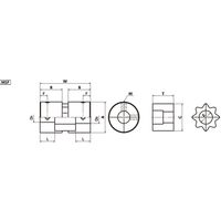 鍋屋バイテック(NBK) フレキシブルカップリング ー セレーションタイプ MSF-25-8-8 1個（直送品）