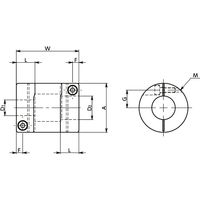 鍋屋バイテック(NBK) フレキシブルカップリングー高減衰能ゴムタイプー標準タイプ XGT2-34C-8-15 1個（直送品）