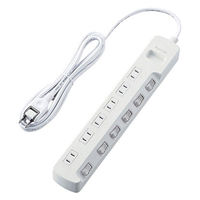 延長コード 電源タップ コンセント 2.5m 2ピン 6個口 個別スイッチ 雷ガード 白 T-K5A-2625WH エレコム 1個（直送品）