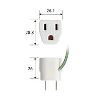 3ピン→2ピン変換プラグ コンセント T-H32 エレコム 1個（直送品）