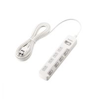 延長コード 電源タップ 5m 4個口 一括&個別スイッチ付 雷ガード ほこり防止 白 T-K8A-2450WH エレコム 1個