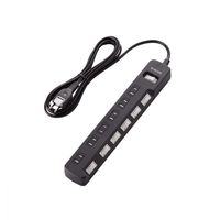 延長コード 電源タップ 2.5m 6個口 一括&個別スイッチ付 雷ガード ほこり防止 黒 T-K8A-2625BK エレコム 1個