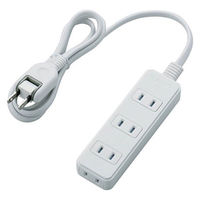延長コード 電源タップ 1m 2ピン コンセント 4個口 ほこり防止シャッター 白 T-ST02-22410WH エレコム 1個（直送品）