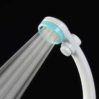 カクダイ ガオナ シャワーヘッドとホースのセット 節水 極細 ストップ付き 肌触りやわらか 低水圧対応 ブルー GA-FH022 1個