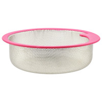 ガオナ シンク用 ステンレス製ゴミカゴ 排水口のゴミ受け （錆びにくい 汚れにくい 衛生的 ピンク） GA-PB009　（直送品）