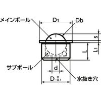 鍋屋バイテック(NBK) ボールキャスター ボールローラ（挿入タイプ） BRUIN-5-N 1個（直送品）