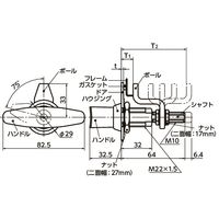 鍋屋バイテック(NBK) FA関連 機械部品 T-ハンドルバイスアクションラッチ E3-18-15 1個（直送品）