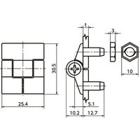 鍋屋バイテック(NBK) 蝶番 アジャスタブルヒンジ ー おねじタイプ E6-10-101-20 1個（直送品）