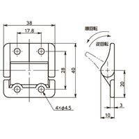 鍋屋バイテック(NBK) 蝶番 トルクヒンジ ー スモールサイズ E6-10-216R-50 1個（直送品）
