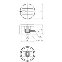 鍋屋バイテック(NBK) FA関連 ノブ・つまみ ピュアタッチノブ EBP-3-R 1個（直送品）