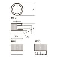 鍋屋バイテック(NBK) FA関連 ノブ・つまみ アルミコントロールノブ ECY-34-R6-B 1個（直送品）