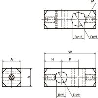 鍋屋バイテック(NBK) FA関連 クランプ クロスクランパ ー セットスクリュータイプ FCCS-15-15 1個（直送品）