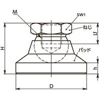 鍋屋バイテック(NBK) アジャスターボルト レベリングアジャスタ（めねじ） FDFS-40-M12 1個（直送品）