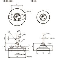 鍋屋バイテック(NBK) アジャスターボルト レベリングアジャスタ 重荷重タイプ FPM-80-M20-98-H 1個（直送品）