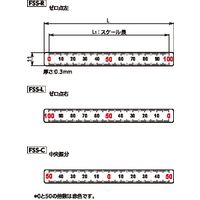 鍋屋バイテック(NBK) 測量用品 スケールステッカ（横型） FSS-300-R 1個（直送品）