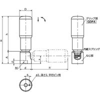 鍋屋バイテック(NBK) リトラクタブル回転グリップ GFRA-24-M6 1個（直送品）