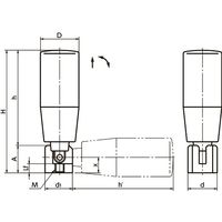 鍋屋バイテック(NBK) リトラクタブル回転グリップ GGR-28-M8 1個（直送品）