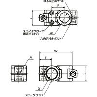 鍋屋バイテック(NBK) ボールねじアクチュエーター スライダブロック クロス GN132.1-G30-B30-1-SW 1個（直送品）