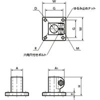 鍋屋バイテック(NBK) パイプシステム式作業台 パイプジョイント ー ベース GN162-B18-1-SW 1個（直送品）