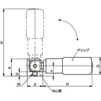 鍋屋バイテック(NBK) リトラクタブル回転グリップ GNSR-24-M6 1個（直送品）