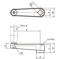 鍋屋バイテック(NBK) クランクハンドル HAC-160-B17 1個（直送品）