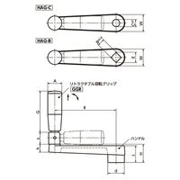 鍋屋バイテック(NBK) アルミクランクハンドル HAG-160-C17 1個（直送品）