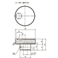 鍋屋バイテック(NBK) アルミローレットハンドル HAK-50-R10-FH 1個（直送品）