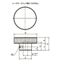 鍋屋バイテック(NBK) アルミローレットハンドル HAK-80-R16-N-SG 1個（直送品）