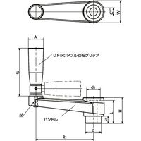 鍋屋バイテック(NBK) プラスティッククランクハンドル HGPG-80-C10 1個（直送品）