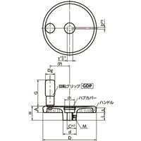 鍋屋バイテック(NBK) アルミディスクハンドル（リニアアクチュエータ用） HMLA-30-100-K8-R 1個（直送品）