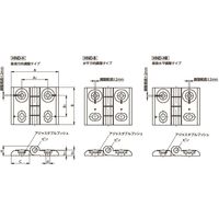 鍋屋バイテック(NBK) 蝶番 ピッチアジャスタブルヒンジ HND-76-60-B-BK 1個（直送品）