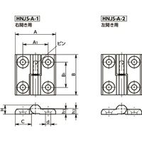 鍋屋バイテック(NBK) 蝶番 メタルリフトオフヒンジ（ステンレス製） HNJS-60-60-A-1-NI 1個（直送品）