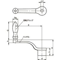 鍋屋バイテック(NBK) FA関連 ハンドル オフセットクランク HNJU-80-C8-D 1個（直送品）