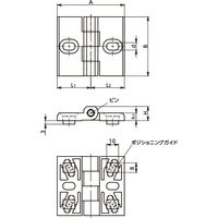 鍋屋バイテック(NBK) 蝶番 ピッチアジャスタブルヒンジ ー アルミフレーム用 HNP-80-BK 1個（直送品）