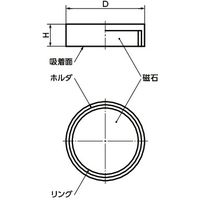 鍋屋バイテック(NBK) マグネット用品 ホルダつきマグネット JDD-HF-80 1個（直送品）