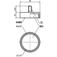 鍋屋バイテック(NBK) マグネット用品 ホルダつきマグネット JDM-ND-25-M6 1個（直送品）