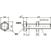 鍋屋バイテック(NBK) マグネット用品 マグネットつき六角ボルト JGB-ND-M10-30 1個（直送品）